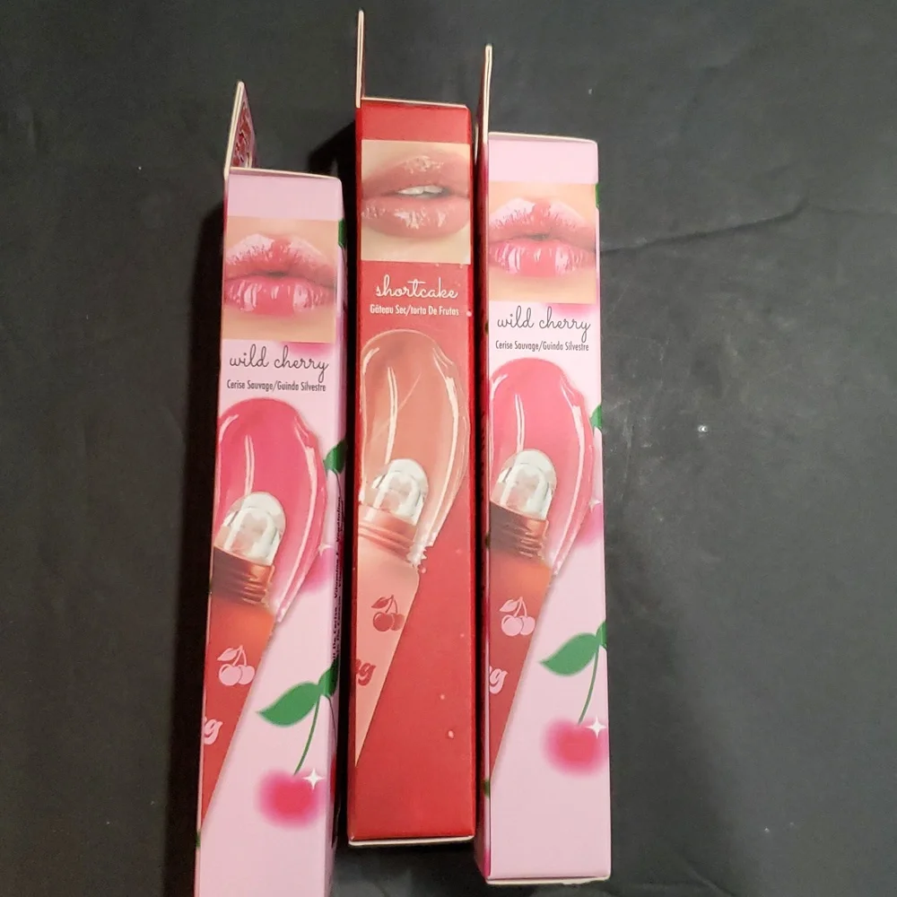 3pack‎ cherry on top cherry extract wild cherry and shortcake melting lip balms